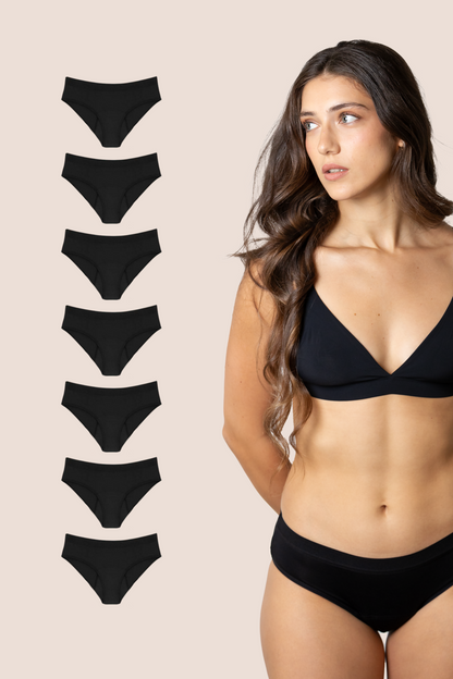 CLASSIC PERIOD PANTIES BLACK PACK 7