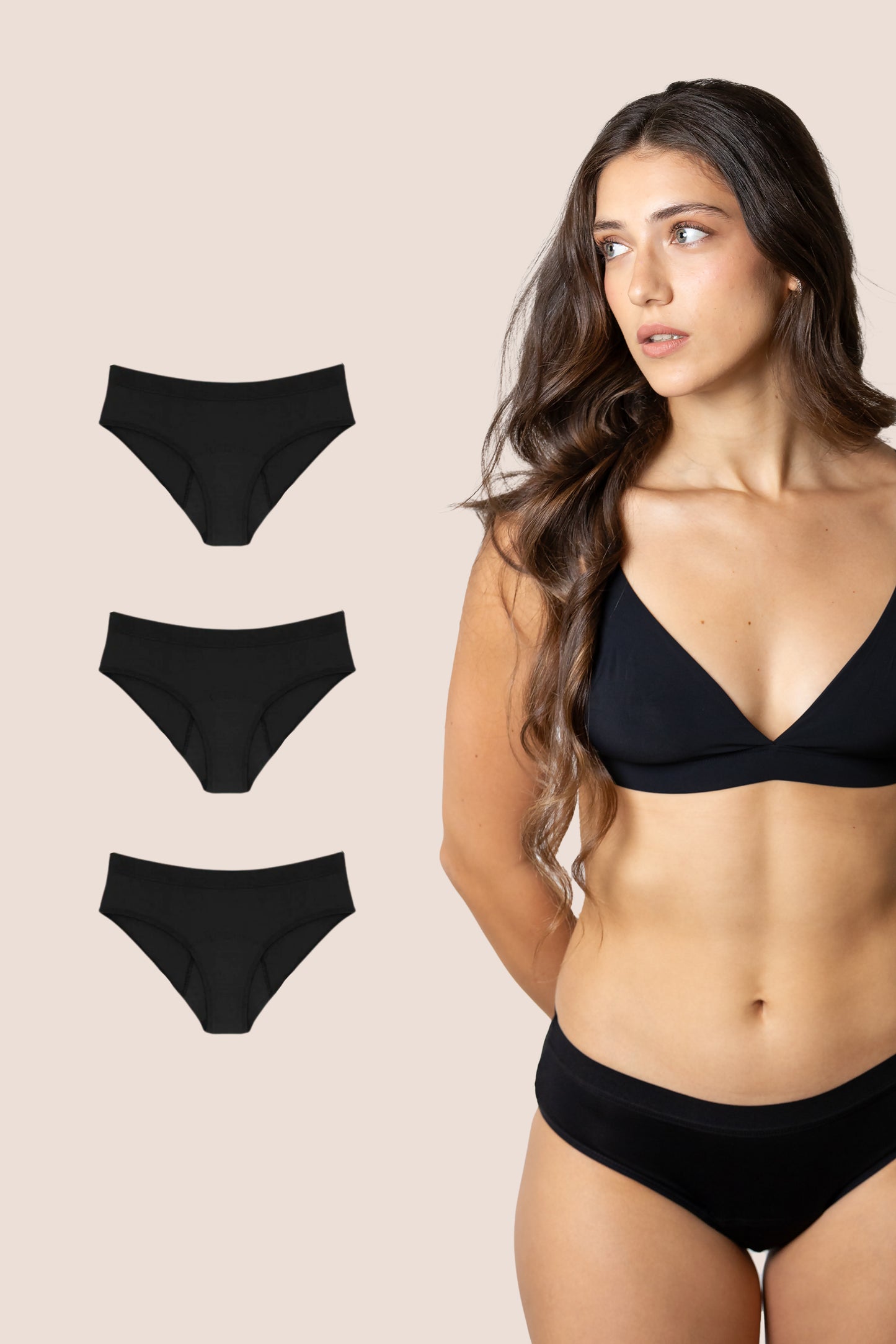 CLASSIC PERIOD PANTIES BLACK PACK 3