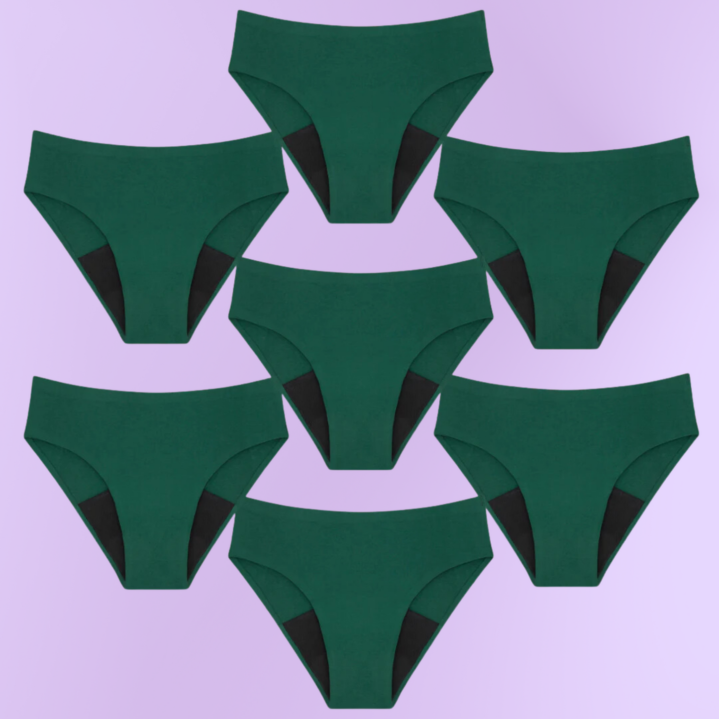 Cuecas menstruais | Sem costuras | Verde
