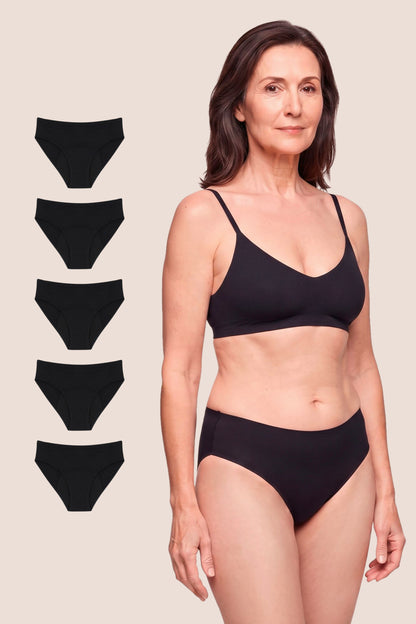 INCONTINENCE UNDERWEAR BLACK PACK 5 GENERAL