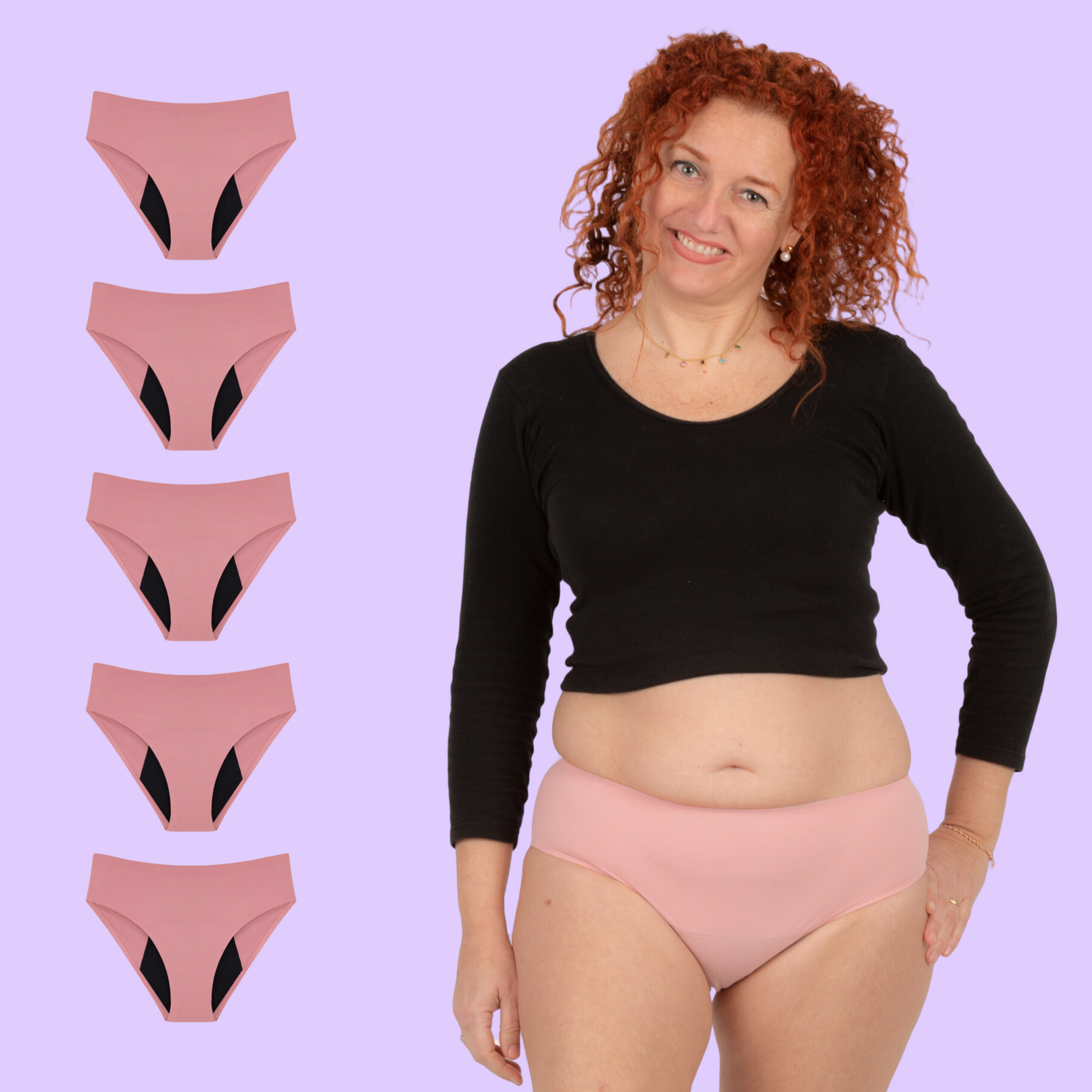 Incontinence underwear pink pack 5