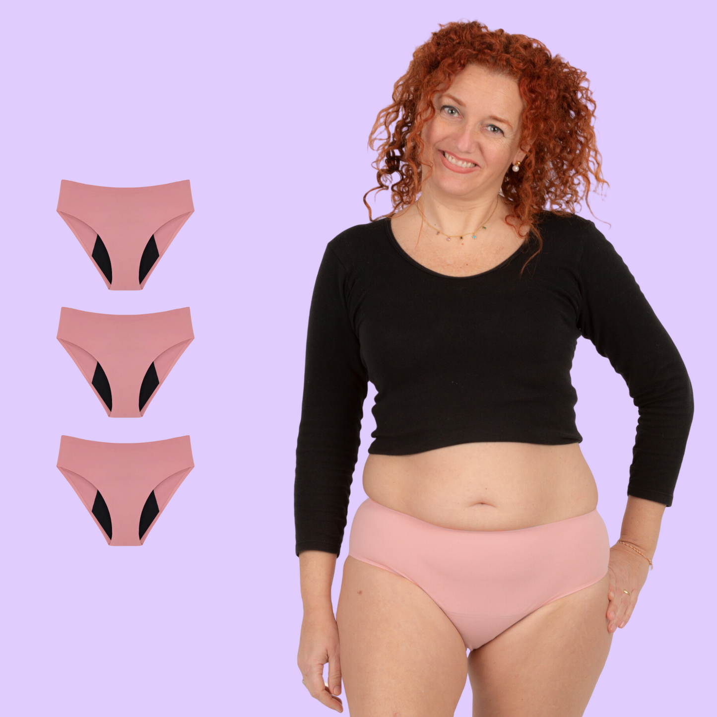 Incontinence underwear pink pack 3