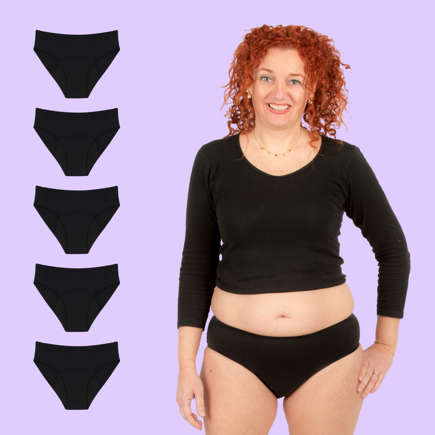 Incontinence underwear black pack 5