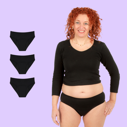 Incontinence underwear black pack 3