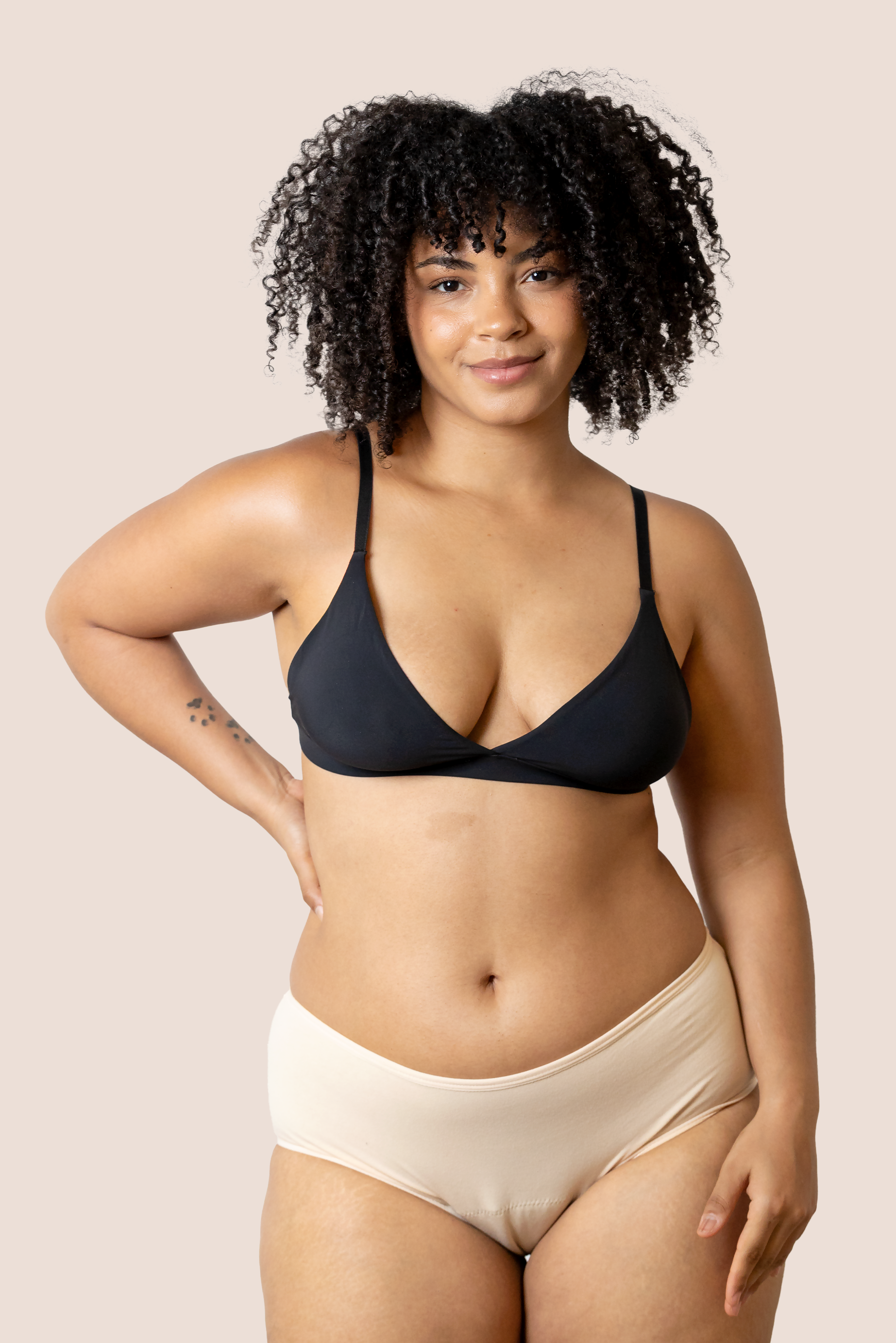 PERIOD PANTIES HIGH WAIST BEIGE FRONT GENERAL