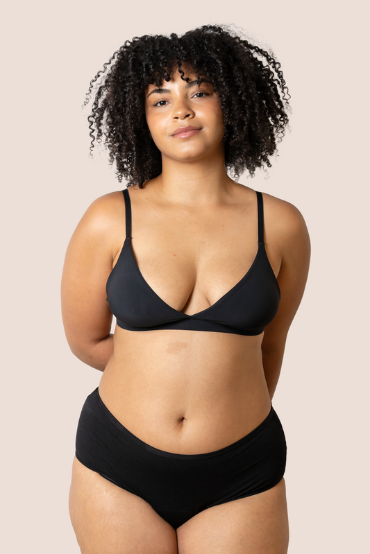 PERIOD PANTIES HIGH WAIST BLACK FRONT GENERAL 