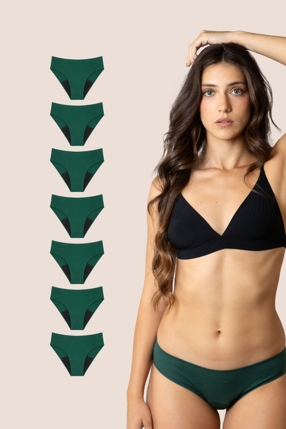 PERIOD PANTIES SEAMLESS GREEN PACK 7