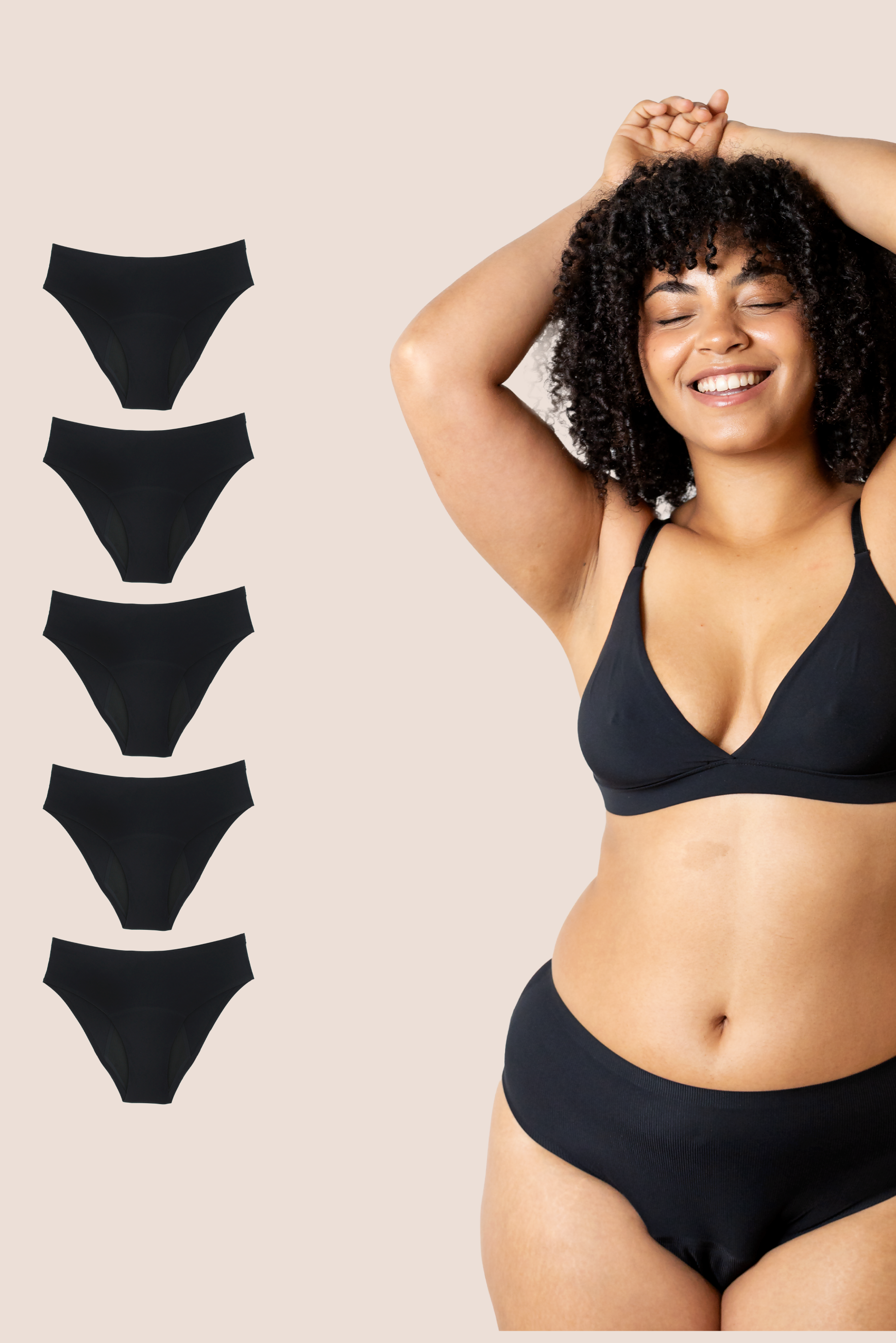 PERIOD PANTIES SEAMLESS HIGH WAIST PACK 5