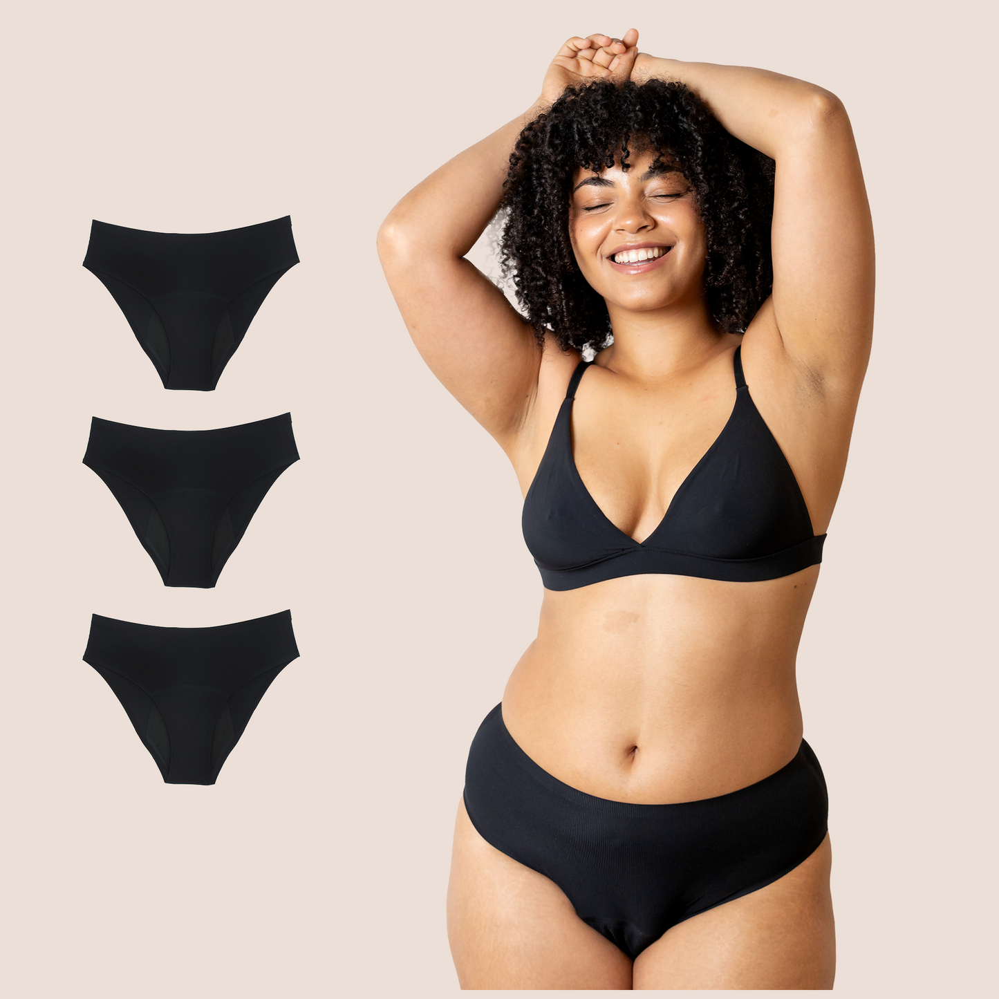 PERIOD PANTIES SEAMLESS HIGH WAIST PACK 3