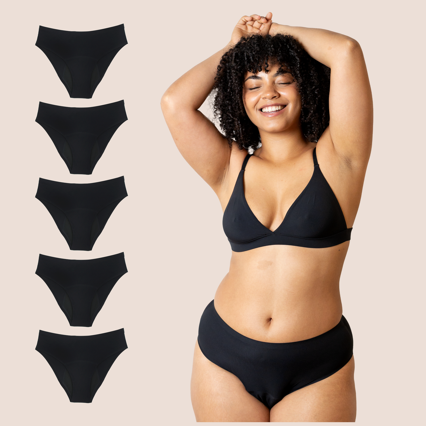 PERIOD PANTIES SEAMLESS HIGH WAIST PACK 5