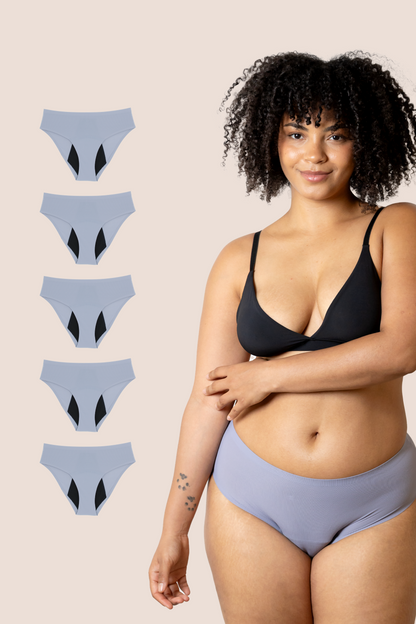 PERIOD PANTY SEAMLESS HIGH WAIST LAVENDER PACK 5
