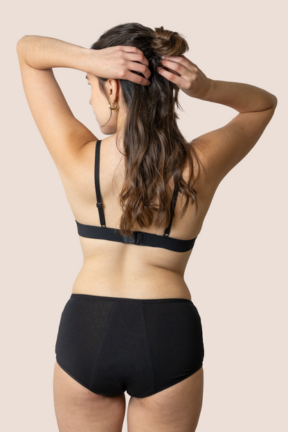 PERIOD UNDERWEAR TEEN HIGH WAIST BLACK BACK GENERAL