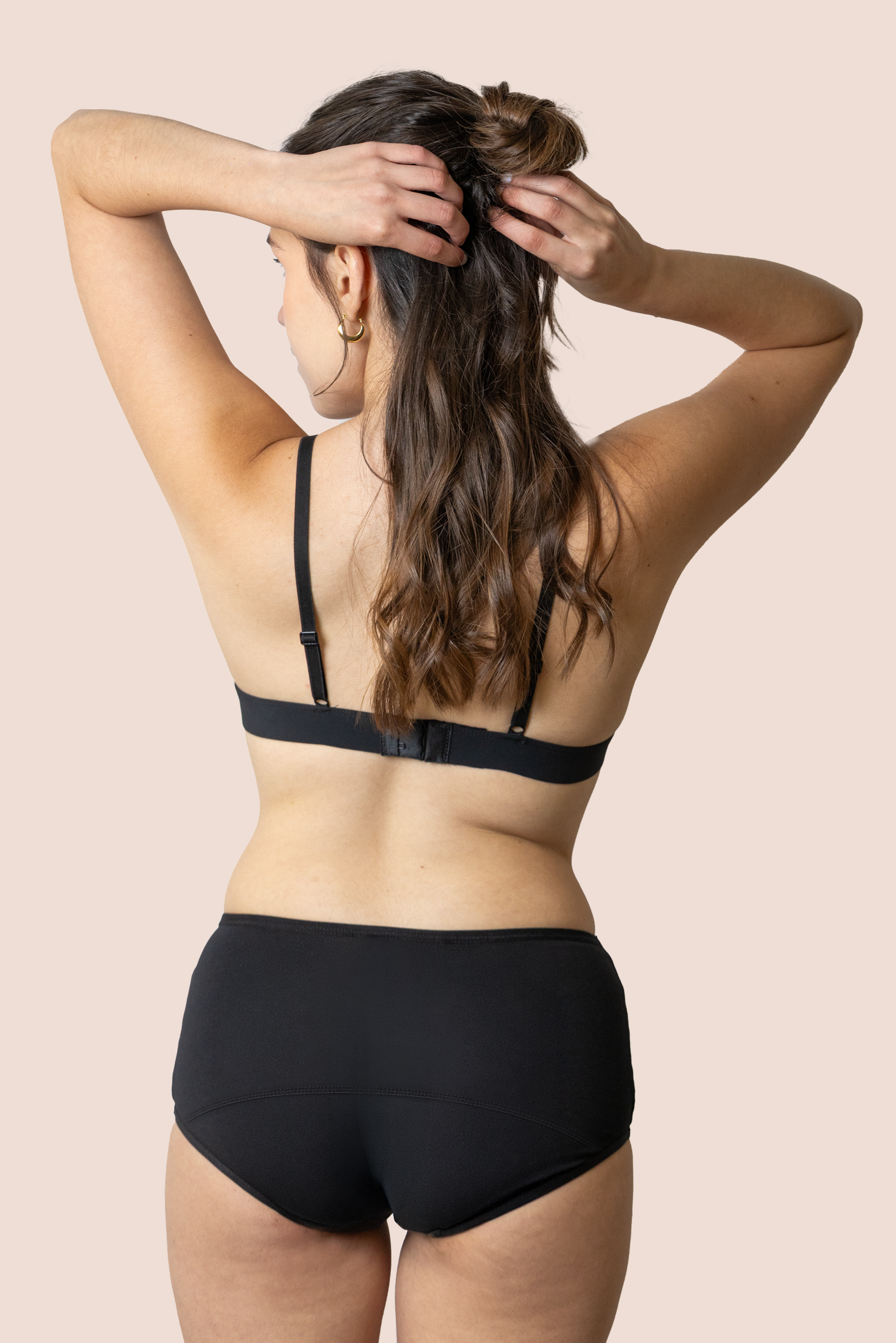 PERIOD UNDERWEAR TEEN HIGH WAIST BLACK BACK GENERAL