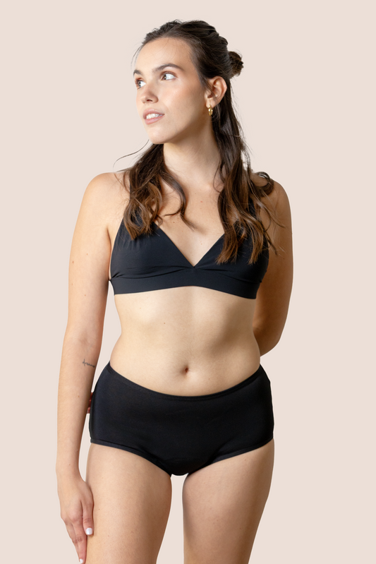 PERIOD UNDERWEAR TEEN HIGH WAIST BLACK FRONT GENERAL