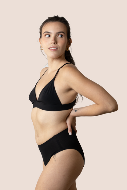 PERIOD UNDERWEAR TEEN SEAMLESS HIGH WAIST BLACK SIDE GENERAL 