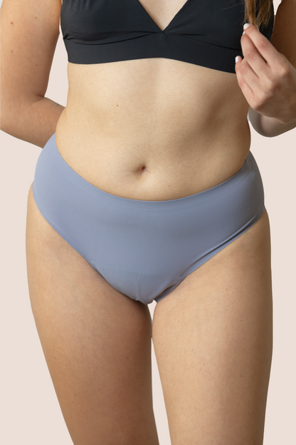 PERIOD UNDERWEAR TEEN SEAMLESS HIGH WAIST LAVENDER CLOSE UP GENERAL 