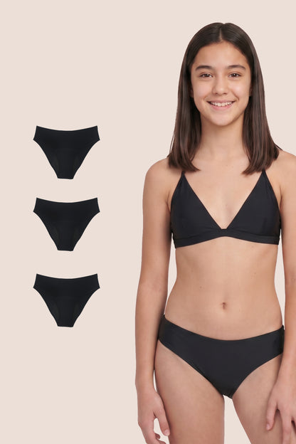 PERIOD UNDERWEAR TEEN SEAMLESS PACK 3 GENERAL