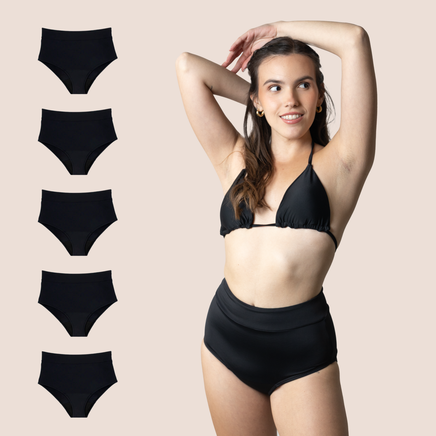 Period Swimwear for Teens High Waist PACK 5