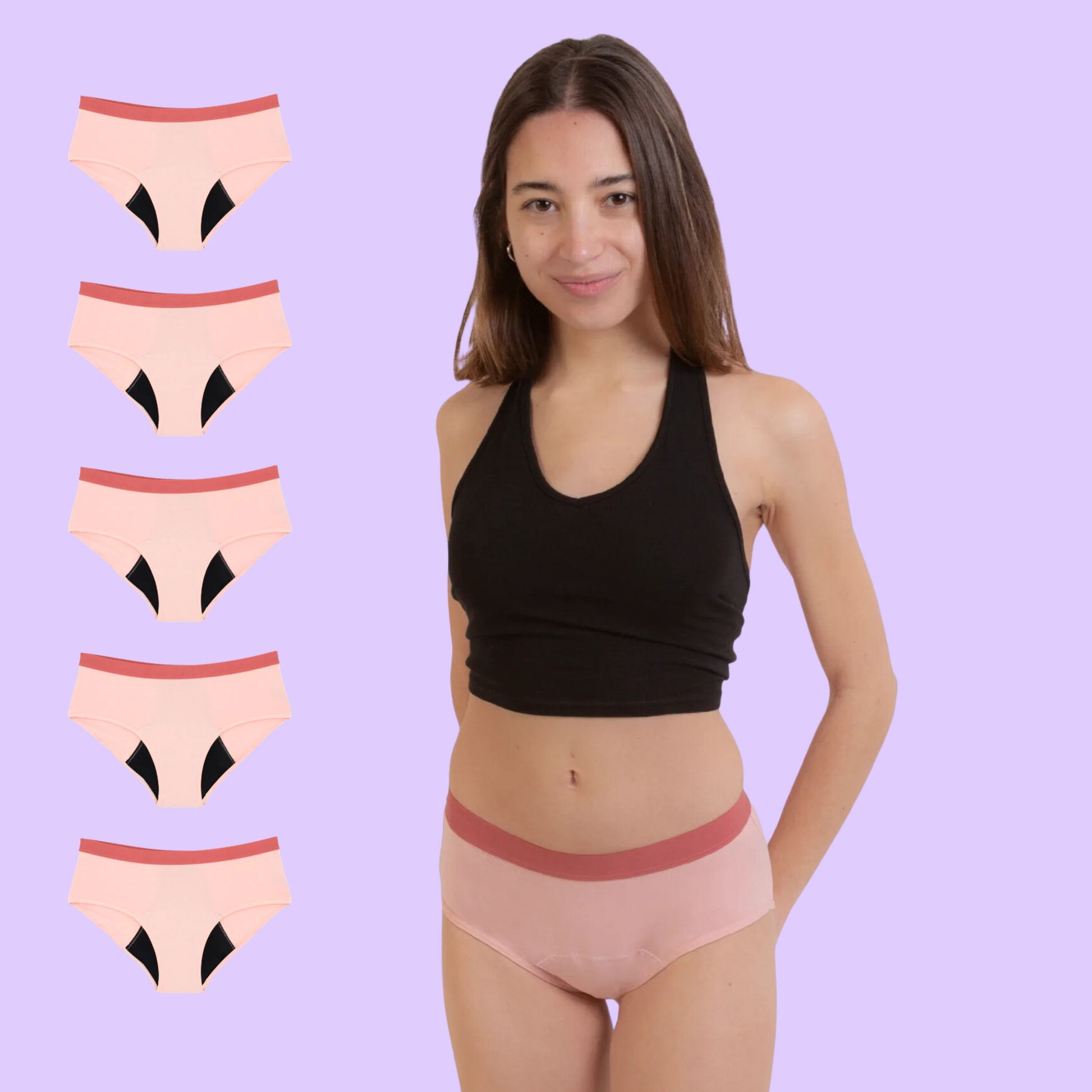 Period underwear for teens pink pack 5