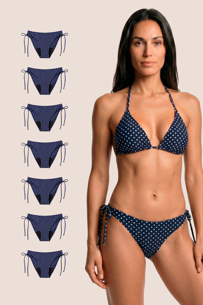 SWIMWEAR BLUE POLKA DOT BRAZILIAN PACK 7 GENERAL
