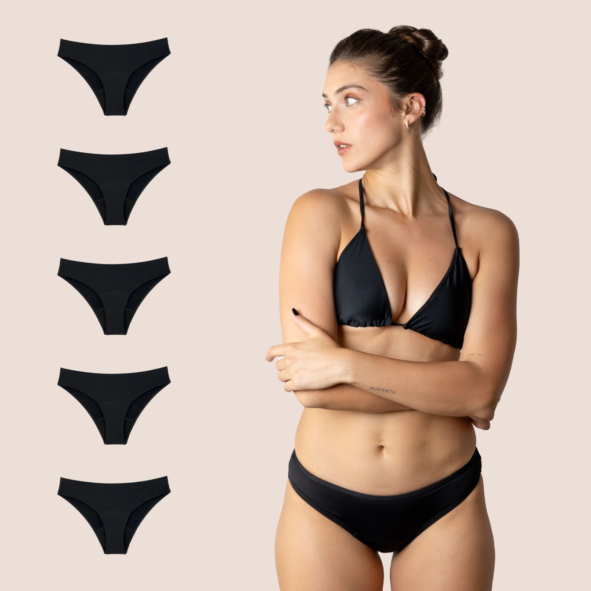 Costume Da Bagno Nero Assorbente Per Ciclo Mestruale – Intero, Riutilizzabile, Ideale Per Giorni Leggeri