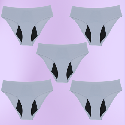 Period underwear for teens lavender pack 5