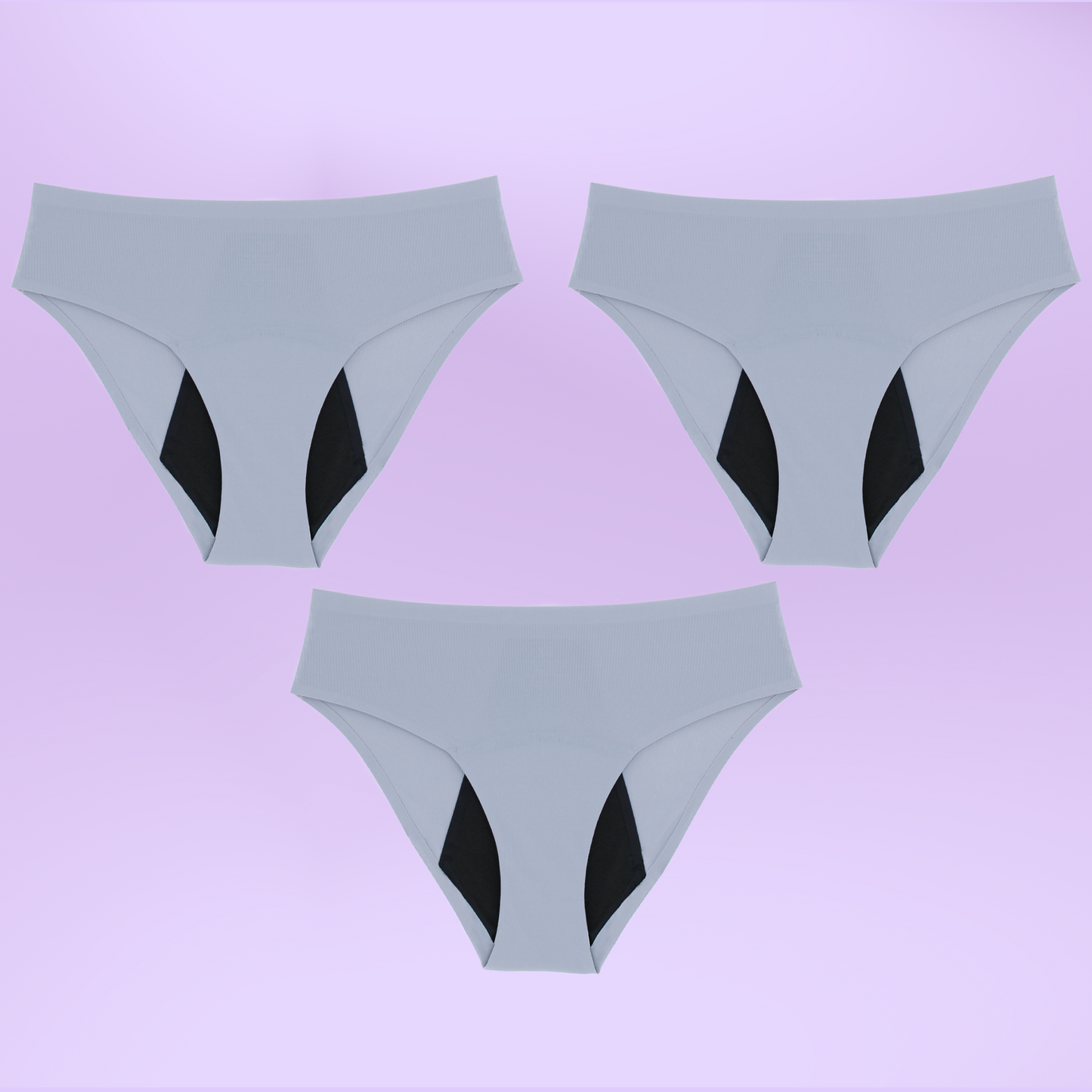 Period underwear for teens lavender pack 3