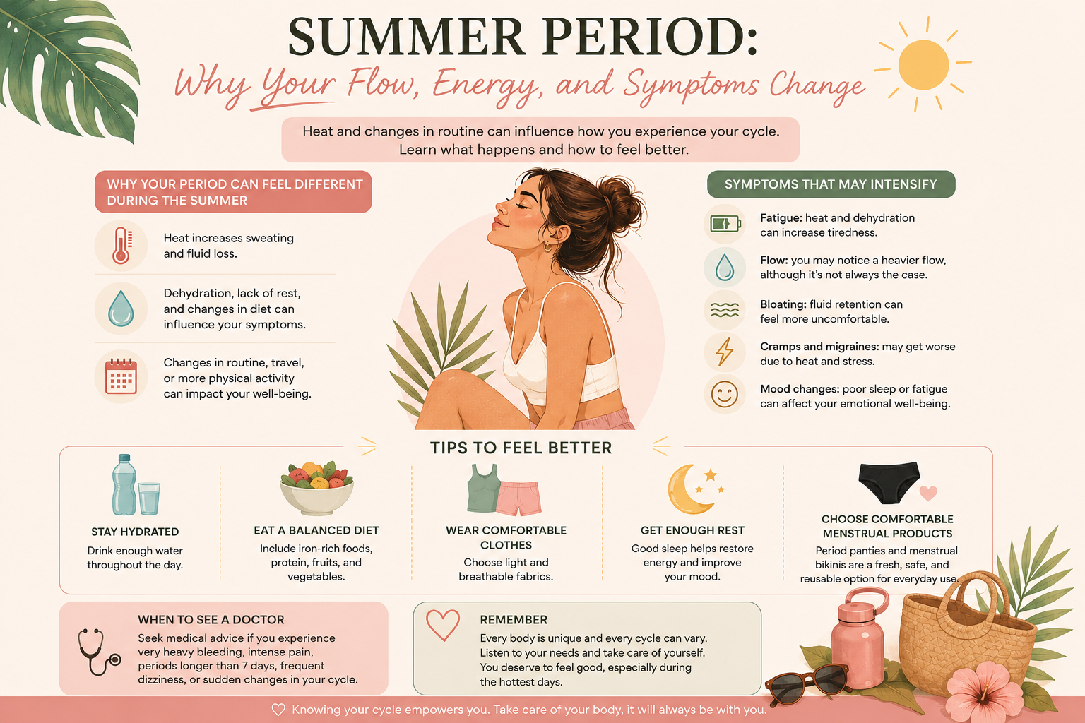 Infografía: Summer Period: Why Your Flow, Energy, and Symptoms Change